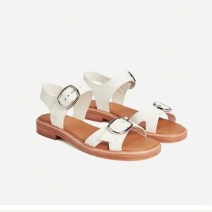 Everlane The Twin Buckle Sandle White / Canvas Tan 10